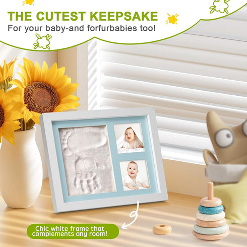 Hzorille Baby Hand and Footprint Kit, Clay Handprint Keepsake Frame, Newborn Keepsake Photo Frame, Nursery Picture