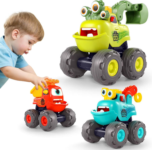 Toys for 1 Year Old Boy, Monster Truck Toys Construction Cars for