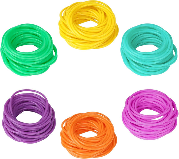 LIANGYUNZE 30 Pieces 6 Colors Silicone Jelly Bracelets Nonluminous Stretchy 80s Mixed Gummy