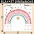 Colorful Rainbow Baby Monthly Milestone Blanket, Girl Crown Star Pattern, 47"x47", Includes 4 Frames and 1 Headband