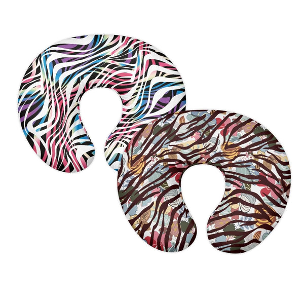 GOSTONG Colorful Zebra Pattern Nursing Pillow Cover Set of 2 Pack Nursing Pillow