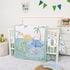 4-Piece Set Set TANOFAR Crib Bedding for Baby Boys, Blue Dinosaur Nursery Bedding Includes Comforter, Fitted Crib