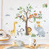 decalmile Jungle Animals Tree Wall Decals Elephant Giraffe Lion Safari Wall Stickers Baby Nursery Kids Bedroom Living