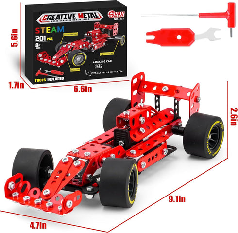 Ferthor Fun 8-12,Erector Sets 1:20 8 9 10 11 12-16 Building Car Metal Model Kits,STEM Building Toys Model Car Kits