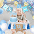 Vnysh 1/2 4PCS 6 Set 1/2 6 Birthday Boy Half Birthday Decorations Blue Month Party with Way to One Banner, Halfway High