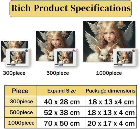 Hothostl 1000 Package Framable Piece Classic Jigsaw Puzzle - White Owl Luxurious Wood Rounded Corner Puzzle - Beautiful