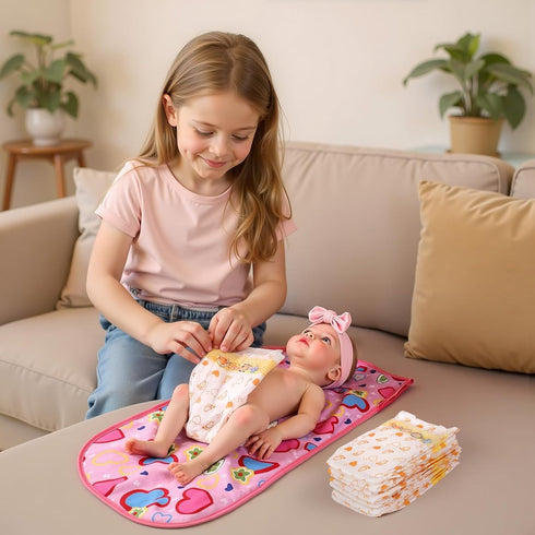 15 Set 17-24 Inch BABESIDE Pcs Reborn Baby Doll Accessories Diapers for Dolls Realistic Baby Doll Underwear with Cute