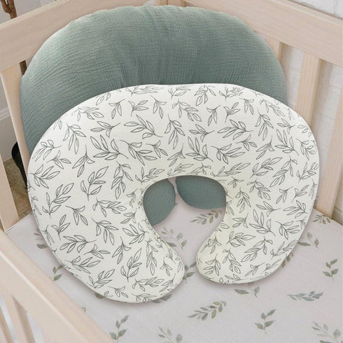 lethooly 2-Pack 22.5"x18" Nursing Pillow Cover - Muslin Cotton Removable Covers for Breastfeeding Pillows, Ultra-Soft