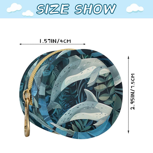 YETTASBIN Dolphin Portable Pacifier Holder Case with Metal Hook Buckle & Zipper for Diaper Bag and Stroller, Versatile