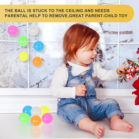 FauKait 6pcs-2.4in Dream Balls,Glow in The Dark Sticky Balls That Stick to The Ceiling,Stress Balls for Kids
