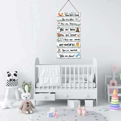 JEVUVU Woodland Nursery Room Decor for Baby Bedroom - Jungle Safari Animal Theme Wall Decor for Toddler Boy or Girl