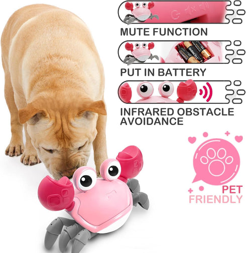 Pbooo Crawling Crab Baby Toy, Interactive Walking Dancing Musical Toy for Babies, Ideal for Tummy Time and Crawling