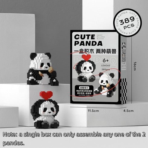 Mini Building Blocks Panda Sets, 389 PCS Cute Micro Mini Panda Building Bricks for Party Favors