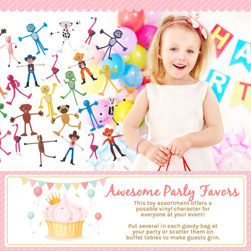 100 4-8 8-12 Fun Express Mega Bendable Toy Bulk Assortment Pieces - Party Favors for Kids & | Classroom Prizes