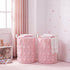 Blushtier 2 Pcs Pink Bow Laundry Hamper Girls Room Decor Coquette Pink Bow Plush Faux Fur Basket Kids Large Storage