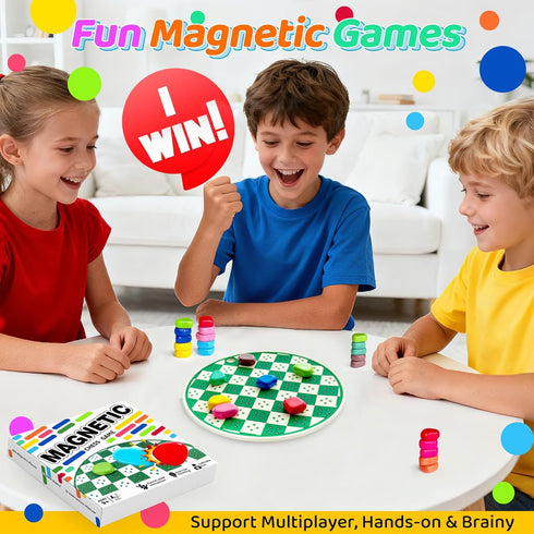 Oriventa 2-in-1 20 (10 8-12, Magnetic Chess Game with Silicone Board & String, Colorful Magnetic Stones Colors)