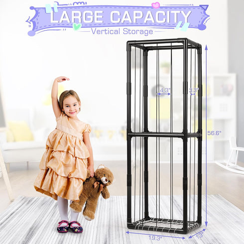 1) Trycooling Stuffed Animal Storage Zoo Stuffed Animal Holder Space Save Vertical Stuffed Animals Storage PVC