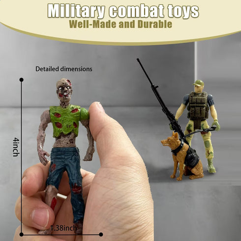 Baimiby Figures,14 Playset Set 2 4-7 Army Men Soldiers Toy Action PCS Military Include Army Men with Weapon