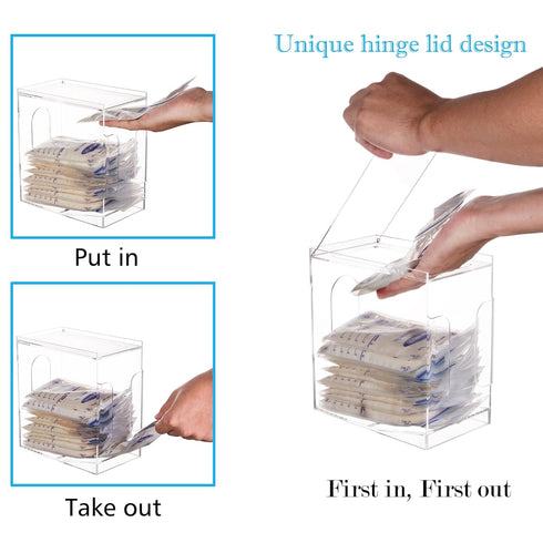 Heyrelda Freezer Organizer for Breastmilk Storage Bags, Freezer Storage Organizer and Tower for Breast Milk Storage