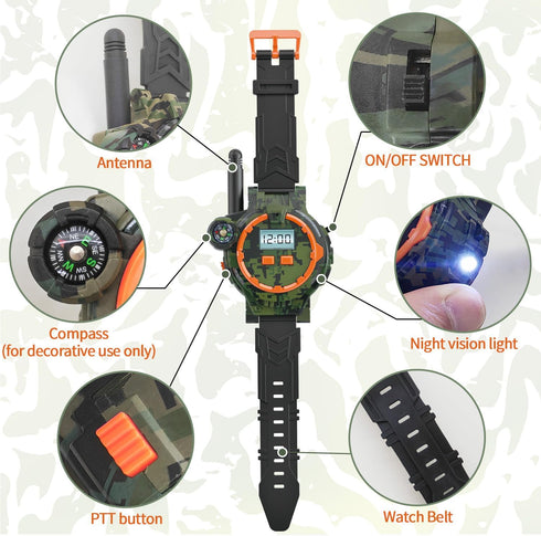 Rechargeable Walkie Talkie for Kids, Two-Way Radio with Flashlight for Outdoor Game Gifts for Boys and Girls Age 4-12
