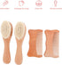Set 4pcs BESPORTBLE Woolen Beech Wooden Comb and Brush for Scalp Grooming and Hair Care, Soft Wool Bristles