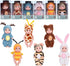 Vueos 6PCS 4inch Set 6 3+ Mini Dolls - Baby Doll with Animal Outfits & Accessories, Reborn Baby Dolls for Kids Role