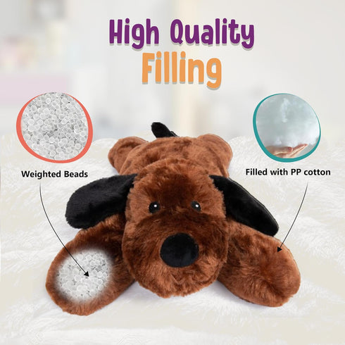 5lbs 20'' Cuddle Buds Weighted Dog Stuffed Animal for Sensory Needs, Plush Dog, Weighted Stuffed Animals for Adults