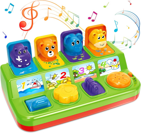 Baby Toys for 6-12 Months - Musical Pop-Up Cause and Effect Toys with Light & Music for Early Learning