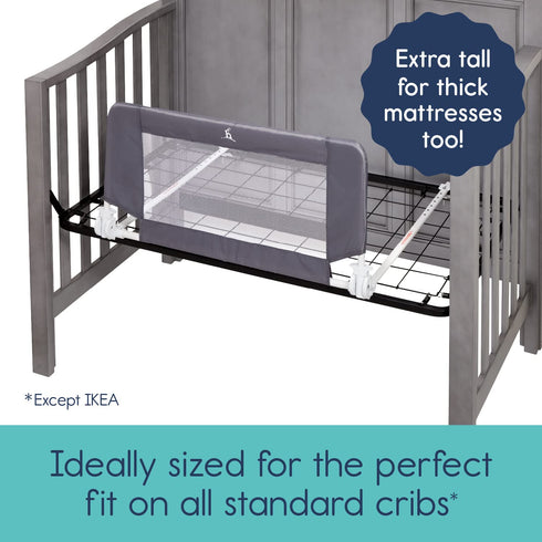 hiccapop Convertible Crib Bed Rail for Toddlers, Crib Rail Guard, Toddler Bed Rail for Crib