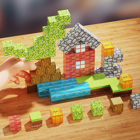 NETEHU 63PCS Magnetic Blocks Cubes Toys for Kids, Travel Building Toys for Toddlers Boys & Girls, Magnet Building