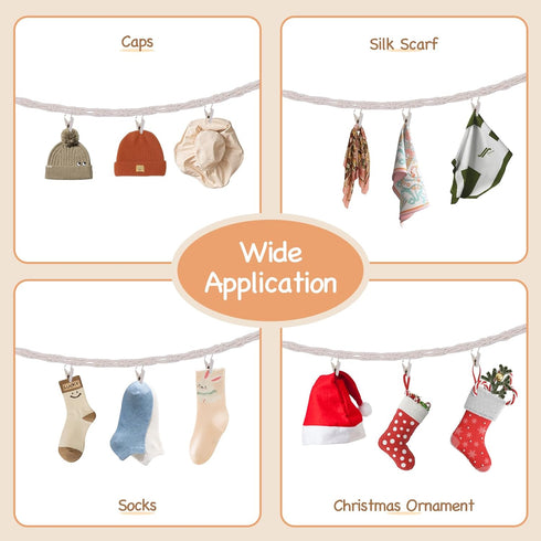 Poefditev 20 Stuffed Animal Storage Chain Boho Room Decor, Hanging Stuffed Animal Holder with Metal Clips, Macrame