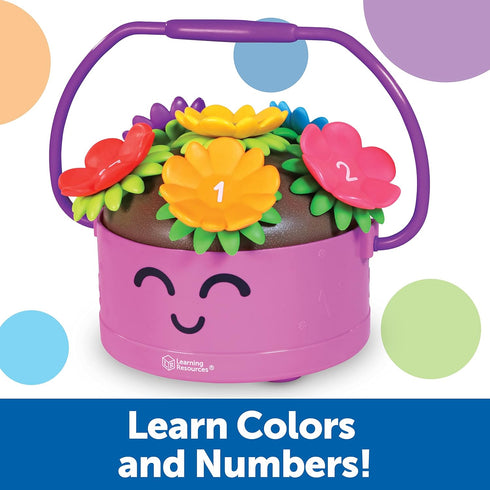 Learning Resources Poppy The Count & Stack Flower Pot, 15 Pieces Fine Motor Skills Toys for Toddlers