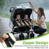 Rain Cover for Zoe Twin Double Stroller, Custom Fit Waterproof Stroller Rain Cover with Clear EVA, Ventilation Holes