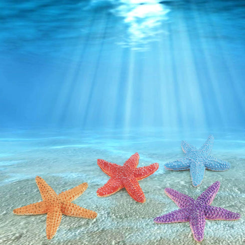 Starfish for Crafts, 4PCS 3 Inch Starfish Decor Ornaments for Kids and Toddler Sea Shells