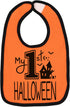 Aiden's Corner Cute Handmade Baby Holiday My 1st Halloween Bibs, Orange Pumpkin