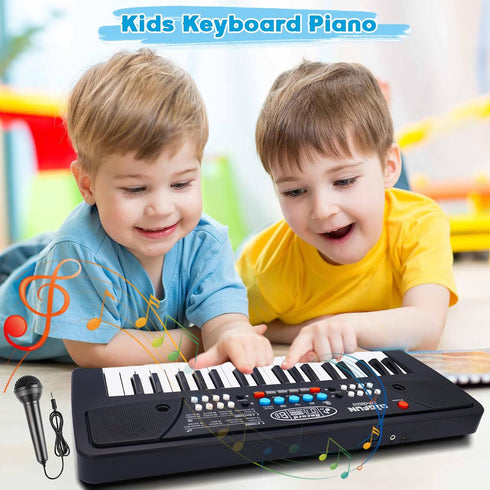 37 3-6, 3 4 5 6 Kids Piano Keyboard, Key Portable Electronic Piano for Kids Age Piano Keyboard with Microphone Musical