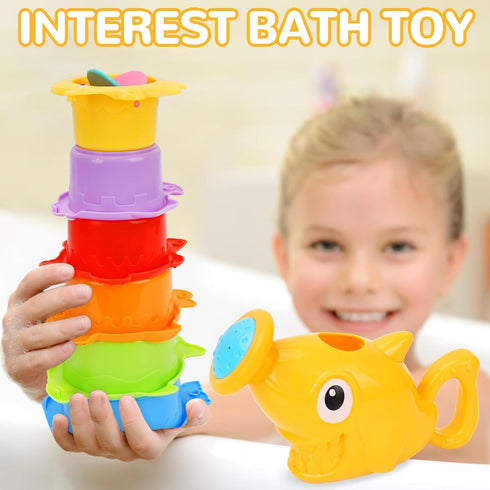1-3, 13 1-3 6-12-18M+ Bath Toys for Kids Ages Kids Bath Toys with Floating Boats, Bathing Spoon Shower, PCS Bathtub Toy