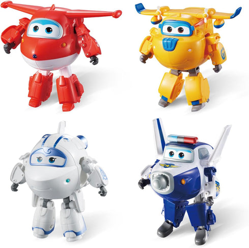 Super Wings Transformer Toys 4-Pack, 5" Action Figures, Educational Toys for Boys & Girls Age 3+