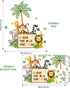 Supzone Jungle Animals Wall Decals Playroom Wall Stickers Where The Wild Ones Play Elephant Giraffe Lion Monkey Wall