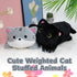 18in Weighted Stuffed Animals Cat Plush - Kawaii Gray Cat Plush Toy, Soft Throw Pillow for Kids