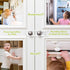 6 Pack Adjustable Cabinet Locks for Babies, U-Shaped Baby Proofing Child Locks for Cabinets, Drawers, Fridge