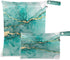 Haskirky Abstract Marble Turquoise 2 Pcs Cloth Diaper Wet Dry Bags,Waterproof and Washable