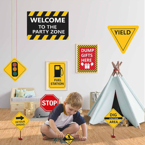 LSTAMOY 13 Shower11.8 inch pcs construction Birthday Party supplies, construction party decorations for boys kid