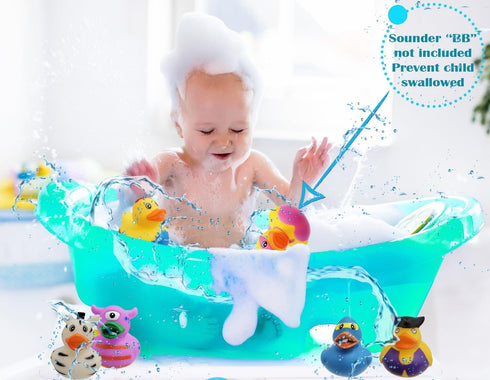 Assorted Rubber Ducks Toy Duckies for Kids and Toddlers, Bath Birthday Baby Showers, 2" Inches (100-Pack)