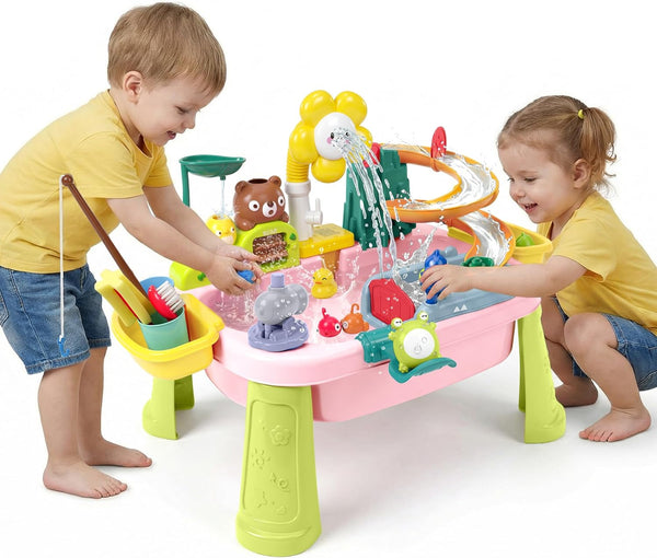 OKPOW Water Table for Toddlers 1-3 with Pump: Summer Play Sink with