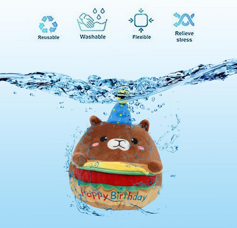 CAIYUEGG Hamburger Capybara Plush Stuffed Animal Capybara Plush Wear Birthday Hat Kawaii Stuffed Toys Soft Home Plushie