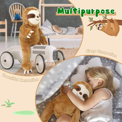 Tezituor Sloth Stuffed Animal with Babies - 5 Pcs Large Mommy Sloth with 4 Baby Plush Toys