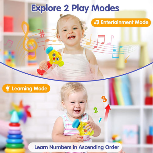 HOLA Toys for 1 Year Old Boy Birthday Gift - Hammer Baby Toys 12-18 Months, Musical Light Flashing Toys for 1+ Year Old