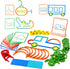 Construction Sticks & Rings Shape Puzzle, Wooden Pattern Blocks STEM Toy for Boys Girls Toddlers