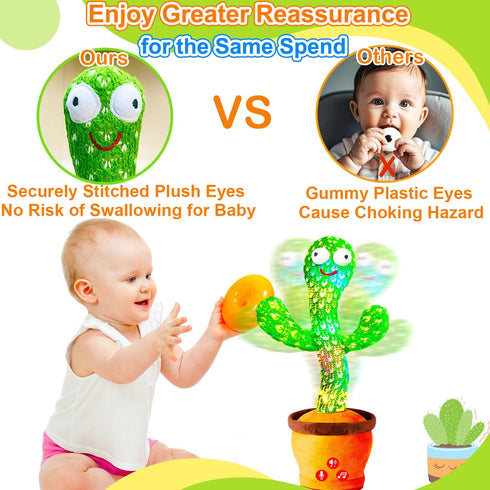 Baby Toys Interactive, Dancing Talking Cactus Toy Volume Adjustable, Mimicking Singing Repeating, Easter Gifts / Easter